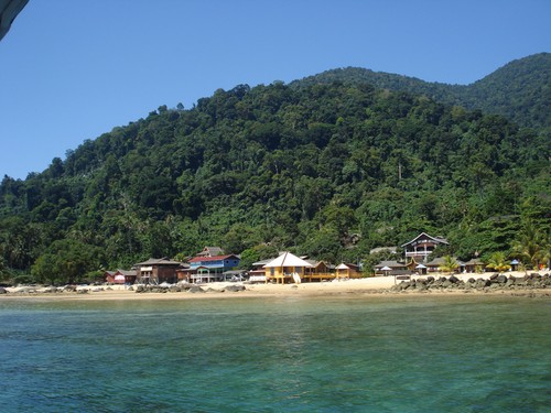 View of the beach from the boat