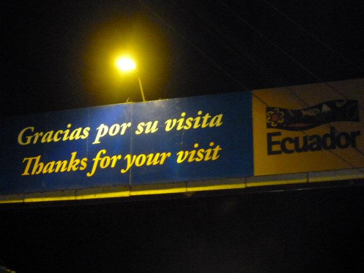 Leaving Ecuador
