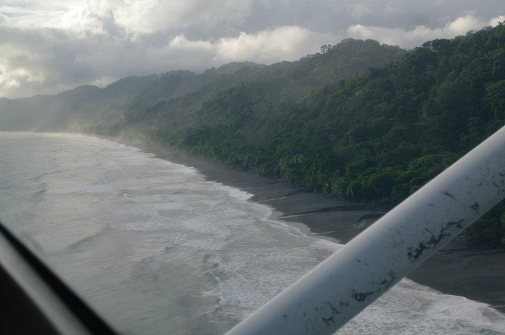 Flying into Corcovado National Park