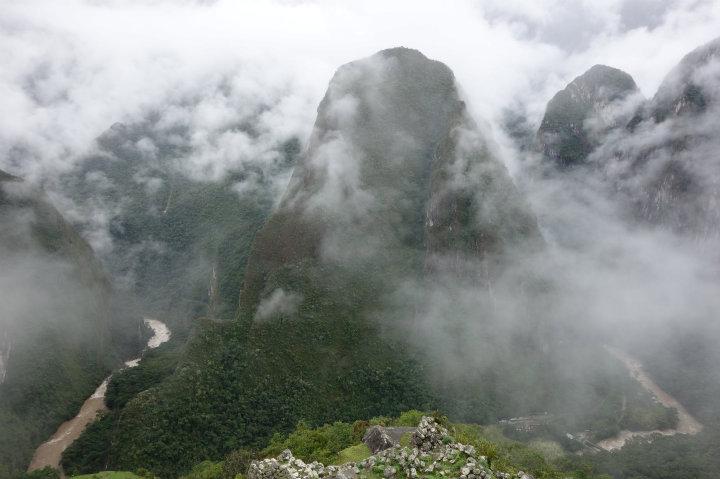 Uitzicht op de bergen rond Machu Picchu