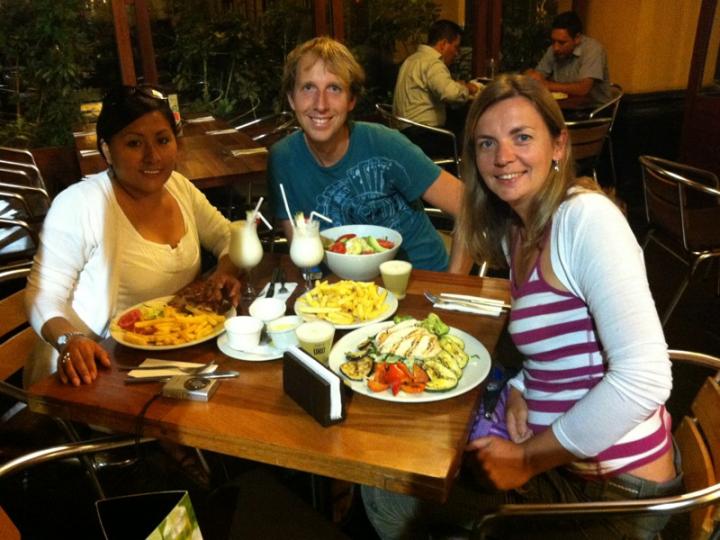 Eten met Rosana in Lima