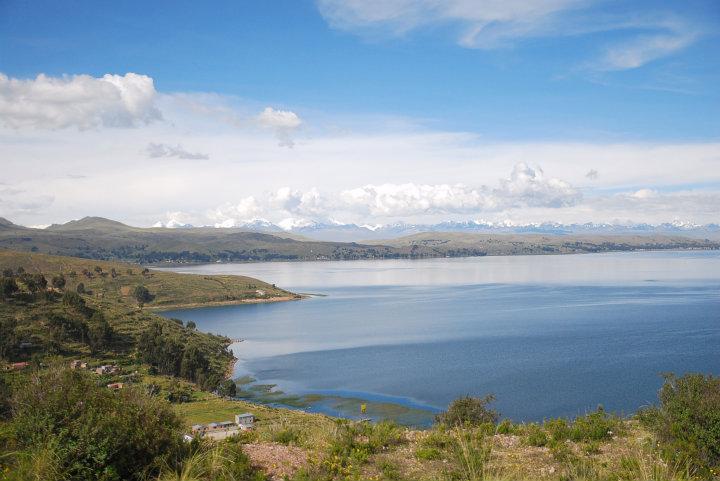 Eerste blik op Lake Titicaca