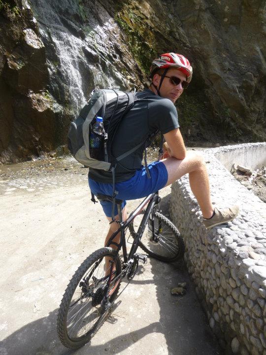 Arno op de mountainbike