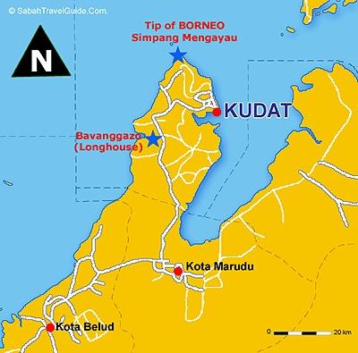 Map of  Tip of Borneo