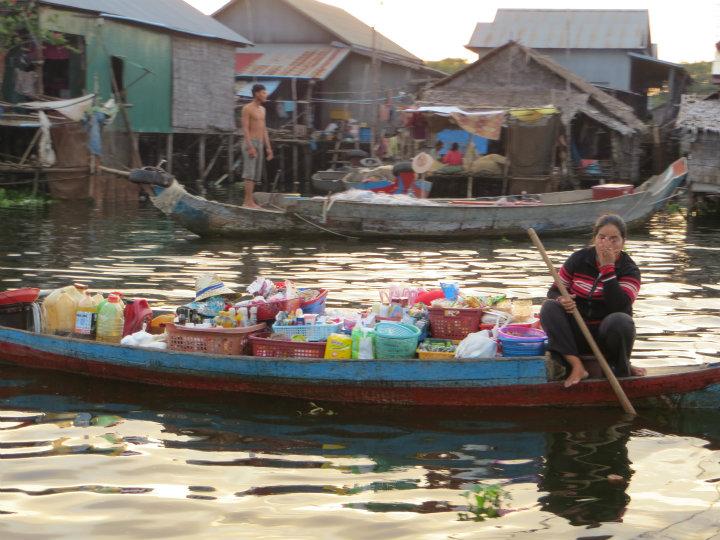 Floating village at Tonle Sap                    
