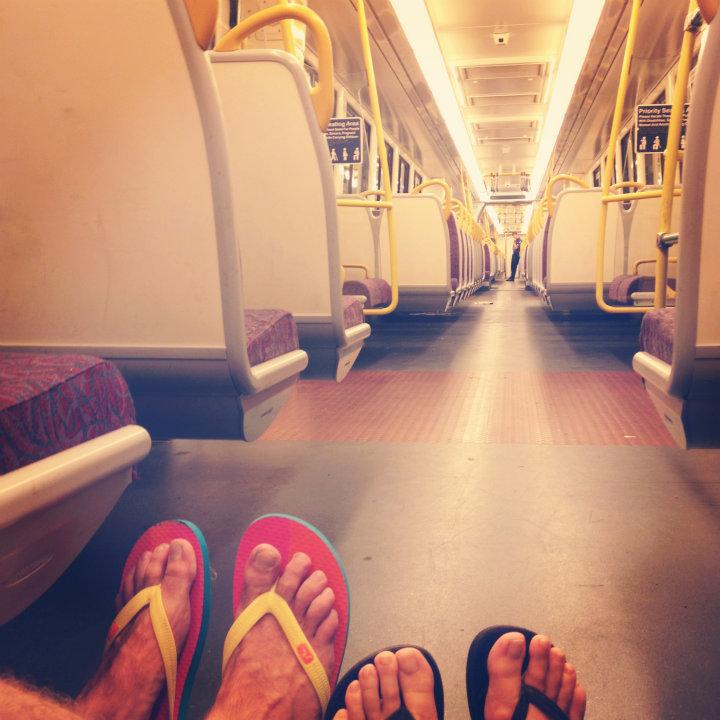 Train trip from Gold Coast to Brisbane